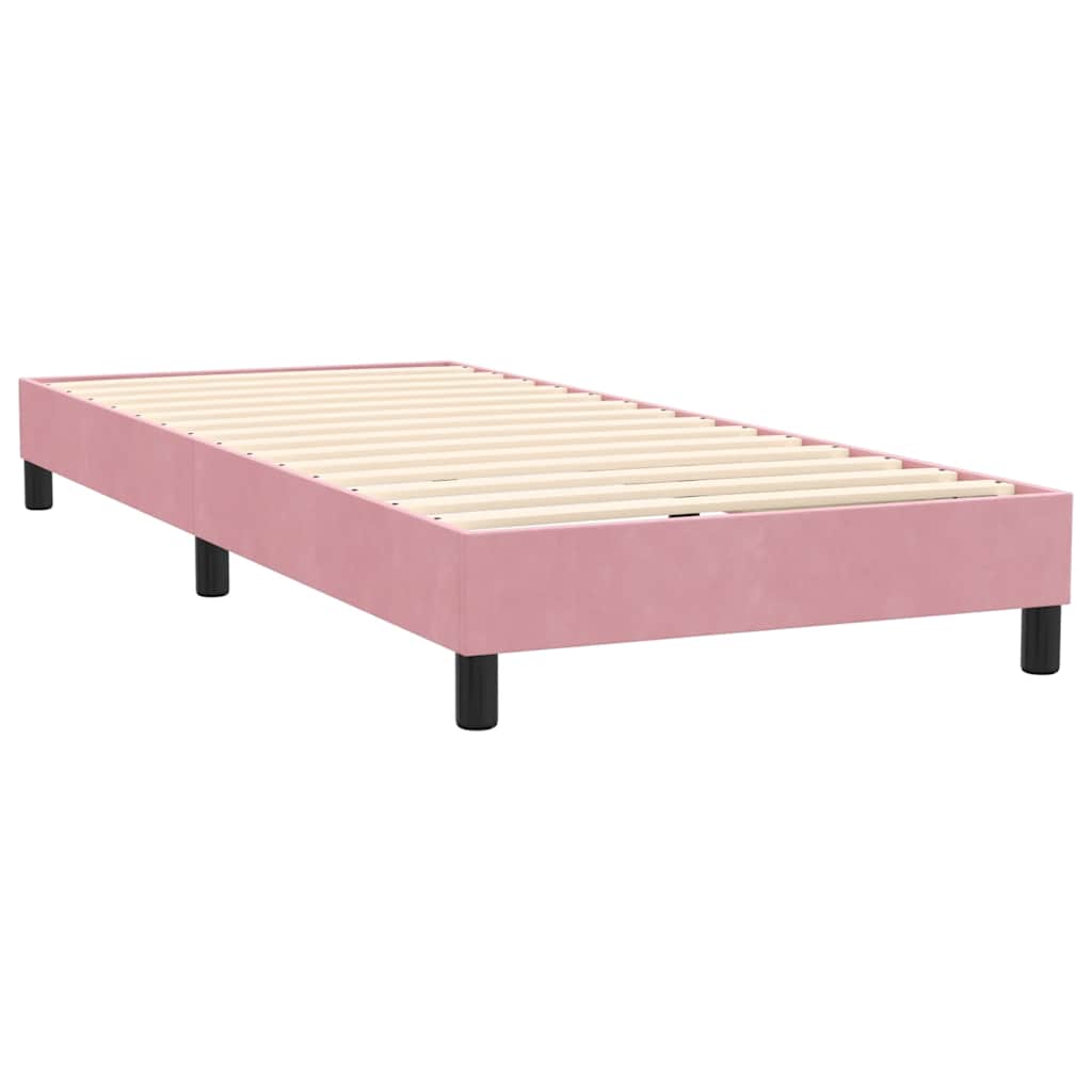 vidaXL Łóżko kontynentalne z materacem i LED, różowe, 90x220 cm