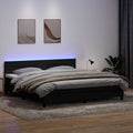 vidaXL Łóżko kontynentalne z materacem i LED Czarny 200x220 cm Aksamit
