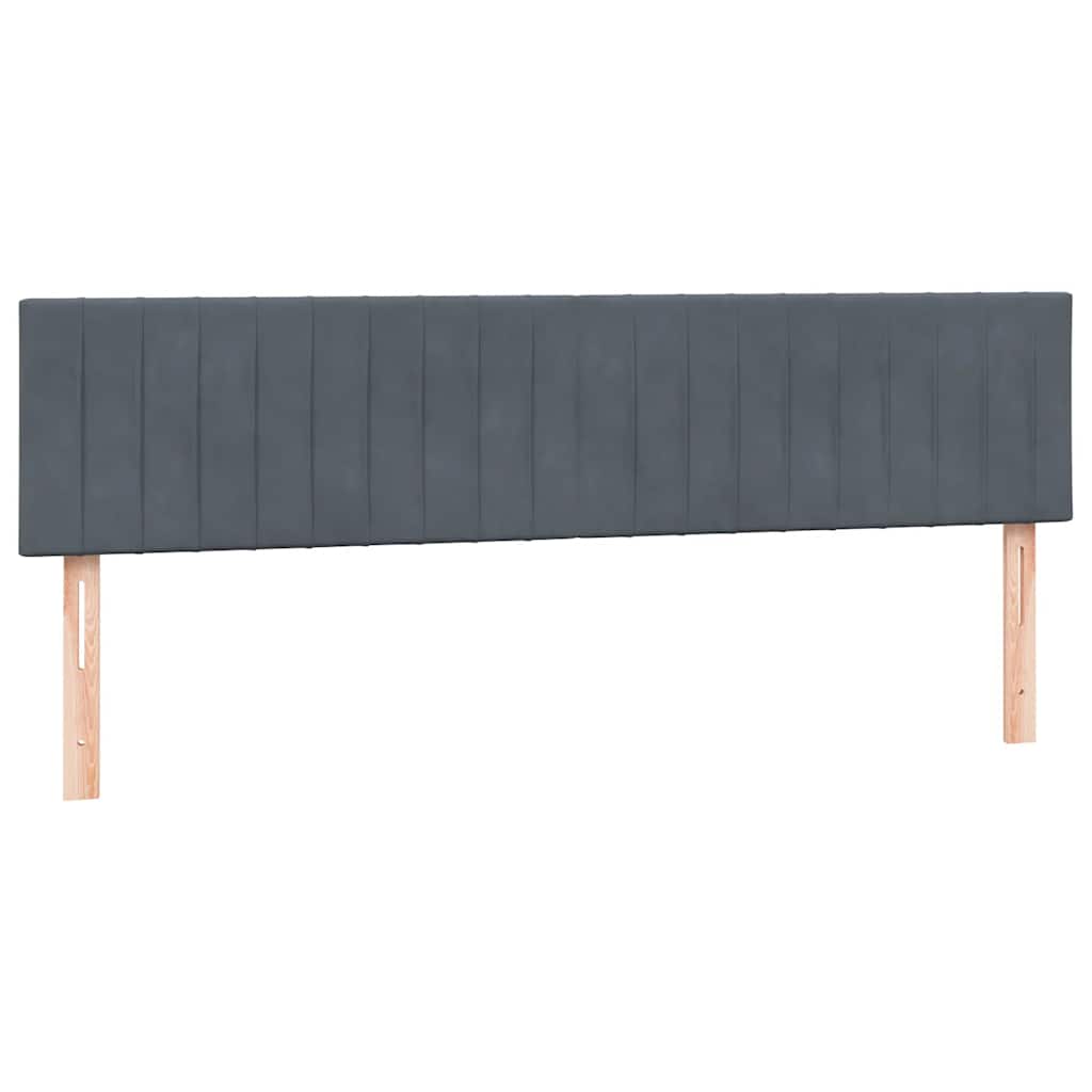 vidaXL Łóżko kontynentalne z materacem i LED, ciemnoszare, 180x210cm aksamit