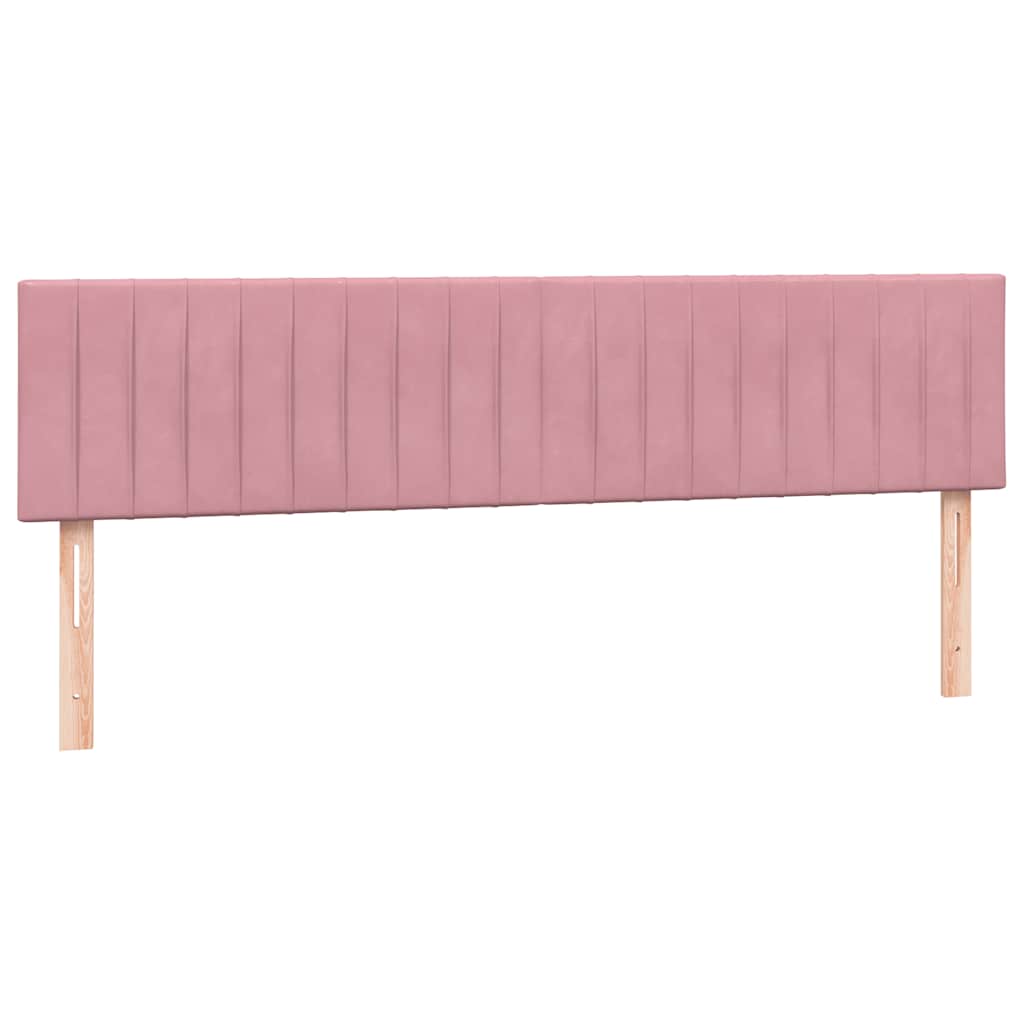 vidaXL Łóżko kontynentalne z materacem i LED, różowe, 180x210 cm, aksamit