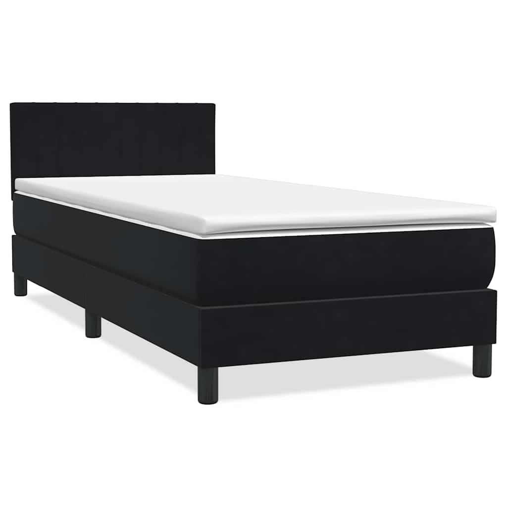 vidaXL Łóżko kontynentalne z materacem i LED, czarne, 80x220 cm