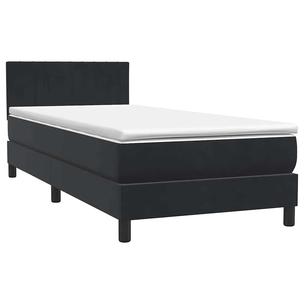 vidaXL Łóżko kontynentalne z materacem i LED, czarne, 80x220 cm