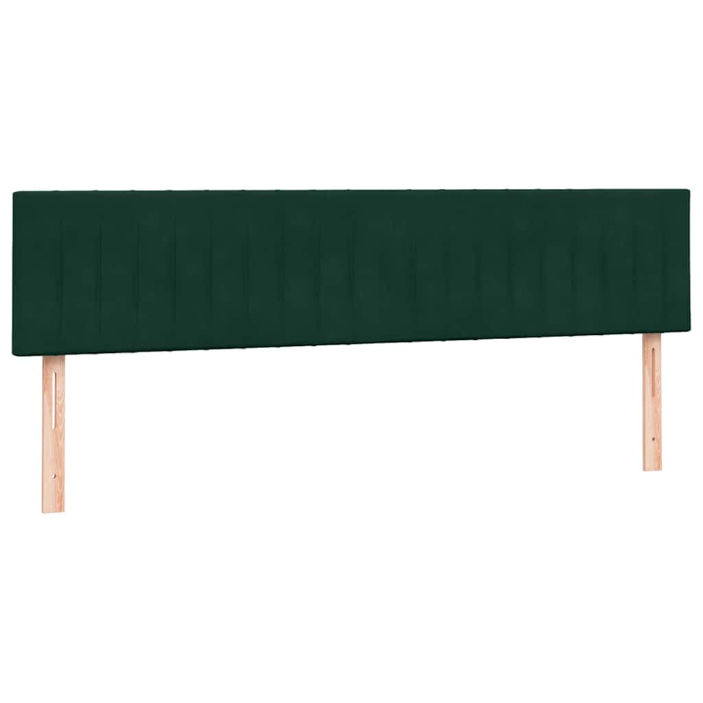 vidaXL Łóżko kontynentalne z materacem i LED Ciemnozielone 180x220 cm