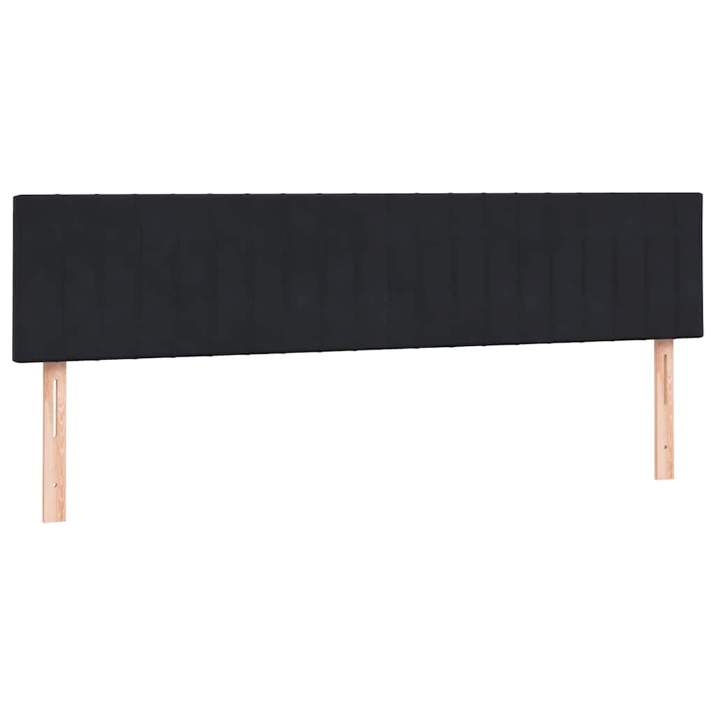 vidaXL Łóżko kontynentalne z materacem i LED Czarny 200x220 cm Aksamit