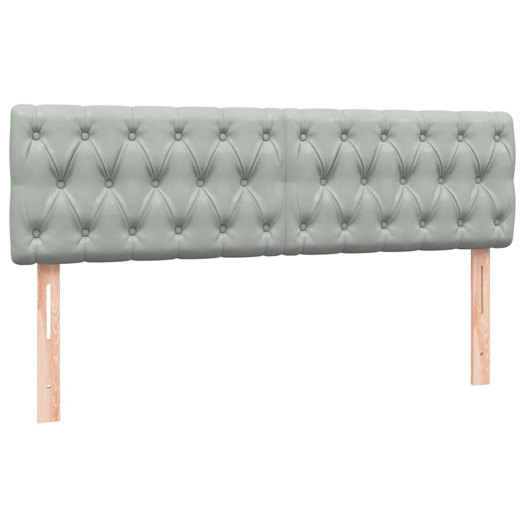 vidaXL Łóżko kontynentalne z materacem i LED, jasnoszare, 160x210cm, aksamit