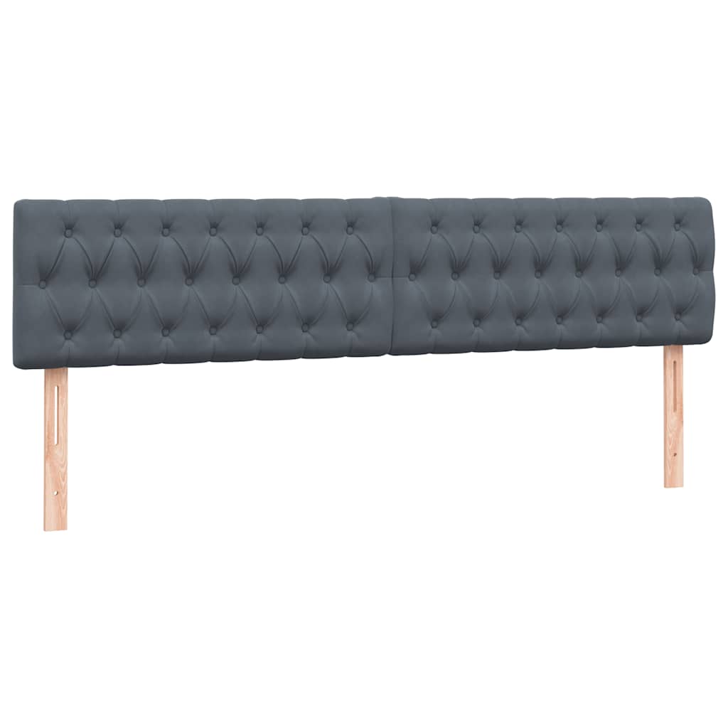 vidaXL Łóżko kontynentalne z materacem i LED, ciemnoszare, 180x210cm aksamit