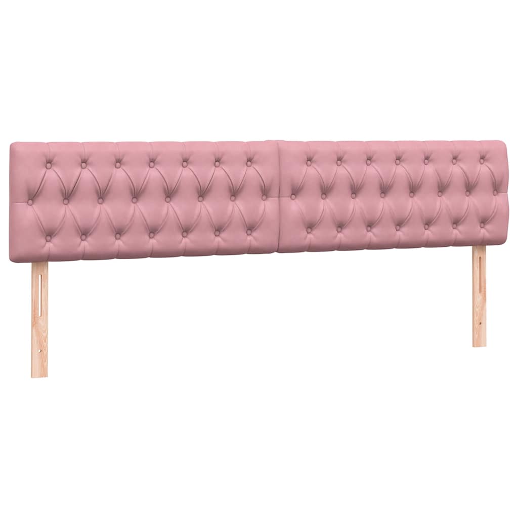 vidaXL Łóżko kontynentalne z materacem i LED, różowe, 180x210 cm, aksamit