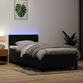 vidaXL Łóżko kontynentalne z materacem i LED, czarne, 80x220 cm