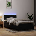 vidaXL Łóżko kontynentalne z materacem i LED, czarne, aksamit 90x210 cm