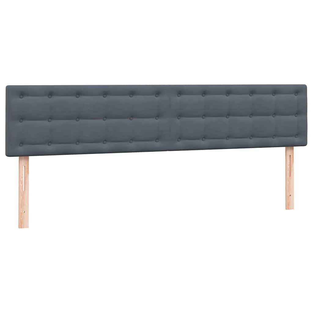 vidaXL Łóżko kontynentalne z materacem i LED, ciemnoszare, 180x210cm aksamit