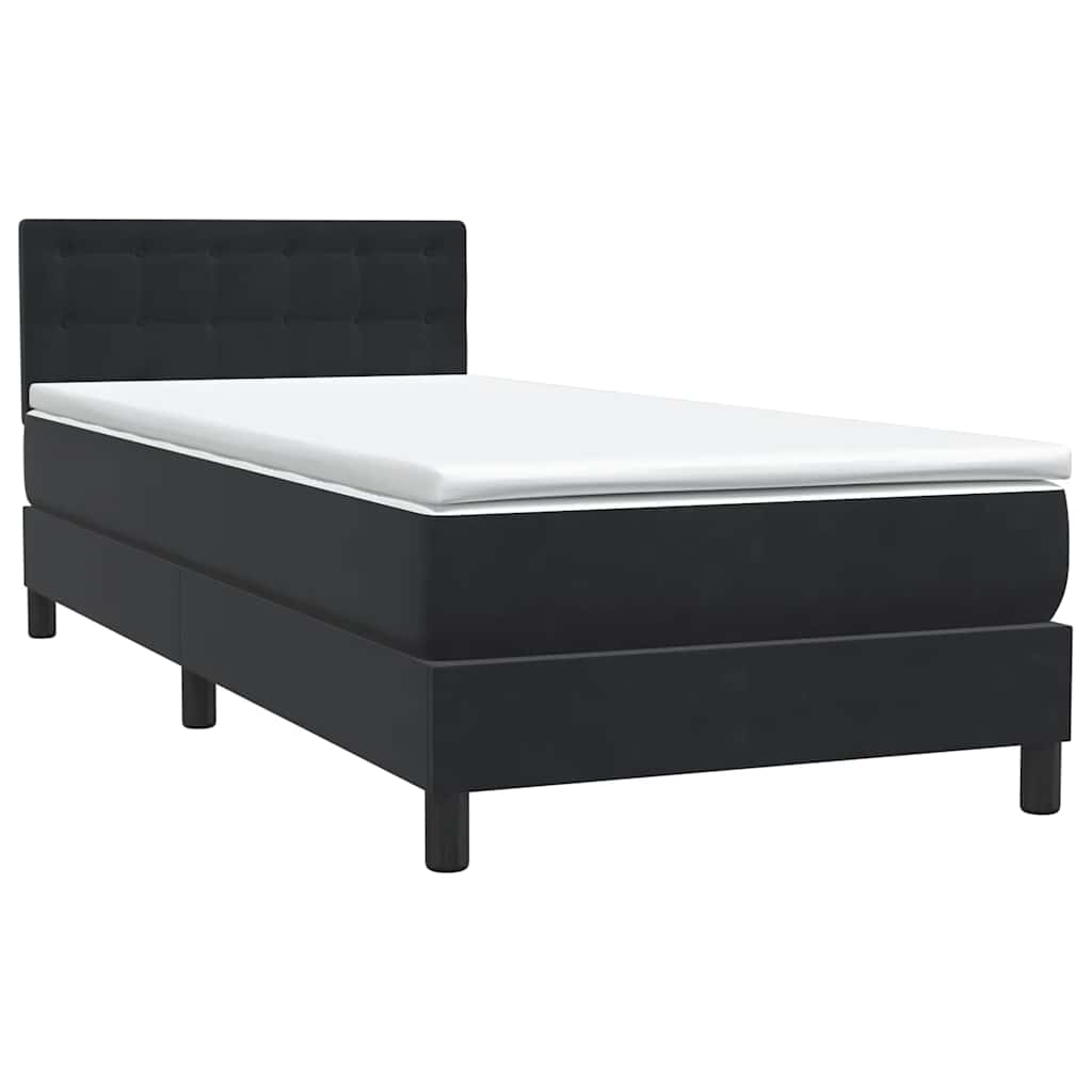 vidaXL Łóżko kontynentalne z materacem i LED, czarne, 80x220 cm
