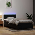 vidaXL Łóżko kontynentalne z materacem i LED, czarne, 80x220 cm