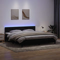 vidaXL Łóżko kontynentalne z materacem i LED Czarny 200x220 cm Aksamit