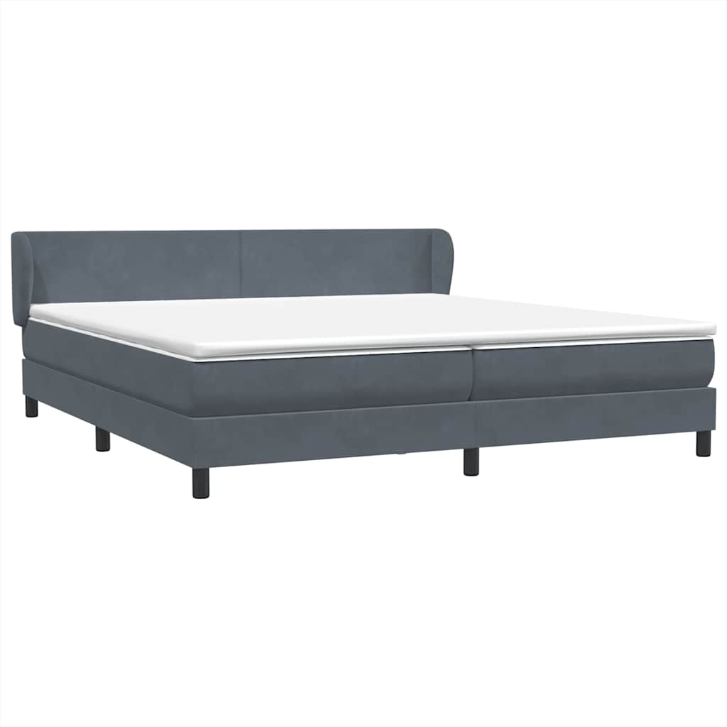 vidaXL Łóżko typu Box Spring z materacami Ciemnoszary 180x210 cm