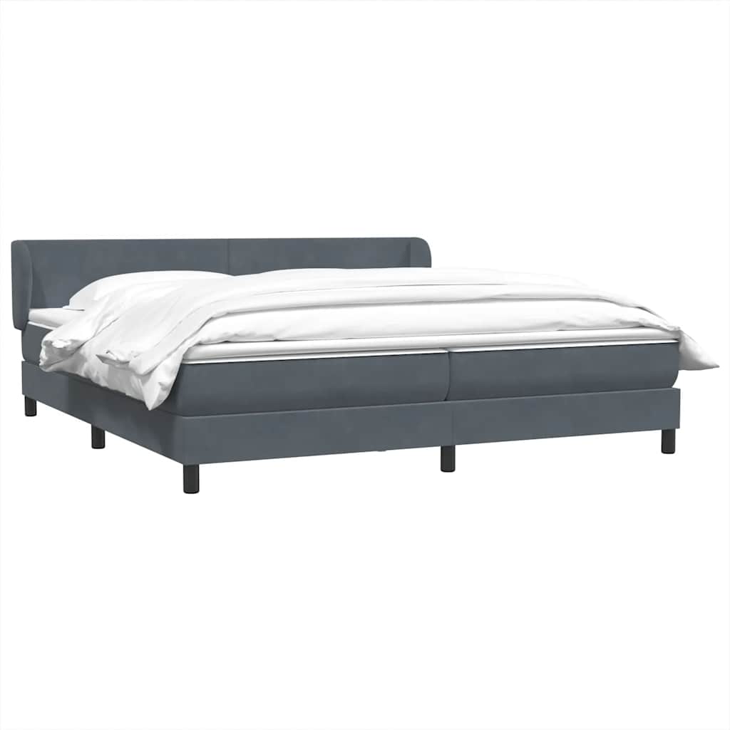 vidaXL Łóżko typu Box Spring z materacami Ciemnoszary 180x210 cm