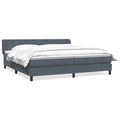 vidaXL Łóżko typu Box Spring z materacami Ciemnoszary 180x210 cm