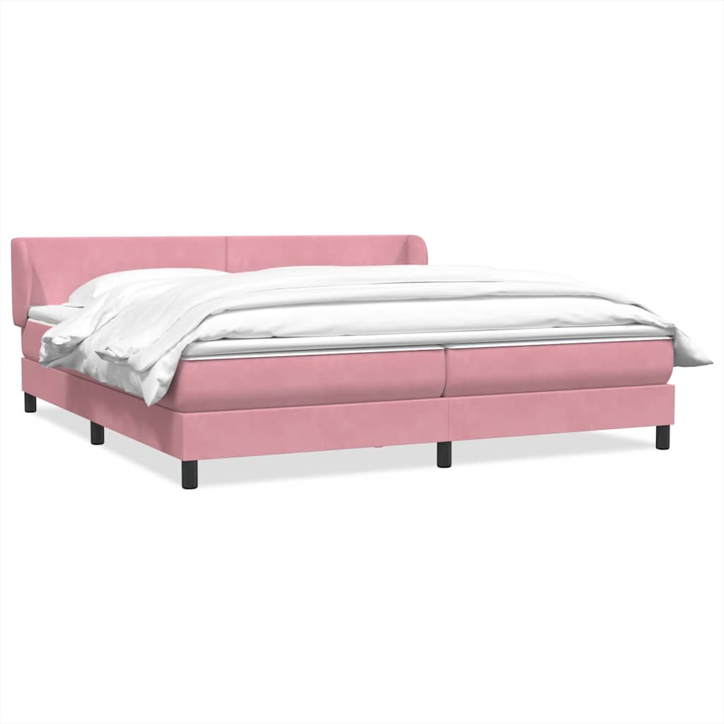 vidaXL Łóżko typu Box Spring z materacami Różowy 180x210 cm Aksamit