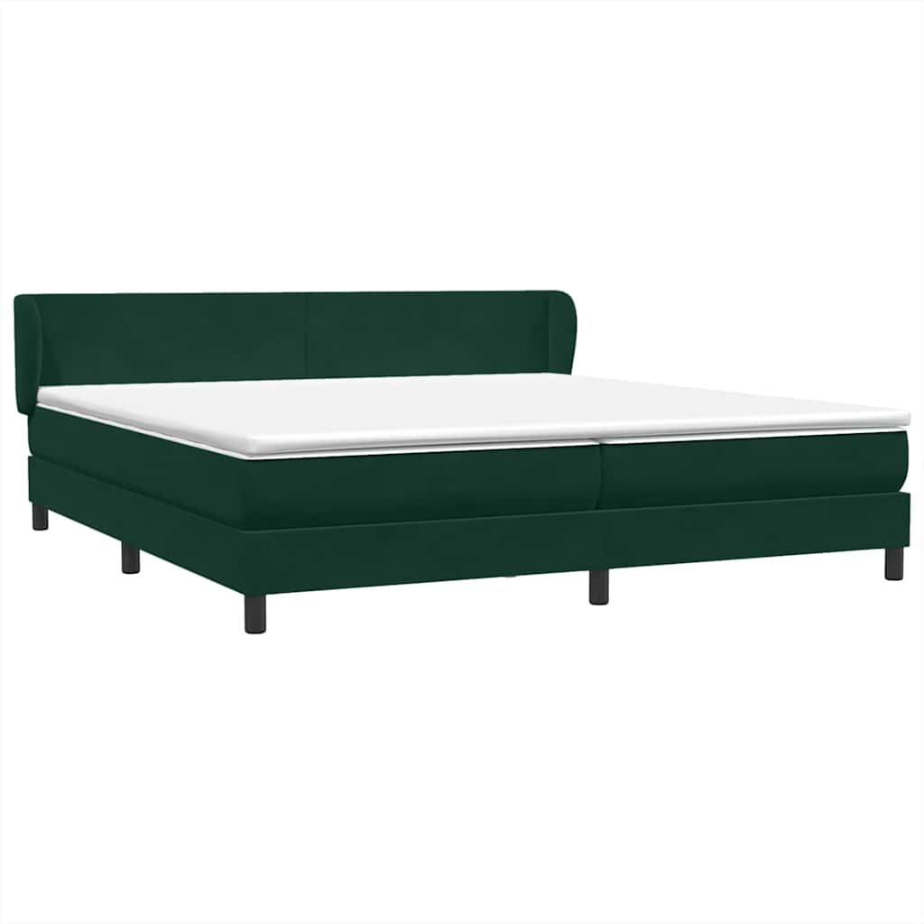 vidaXL Łóżko typu Box Spring z materacami Ciemnozielone 180x220 cm