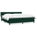 vidaXL Łóżko typu Box Spring z materacami Ciemnozielone 180x220 cm