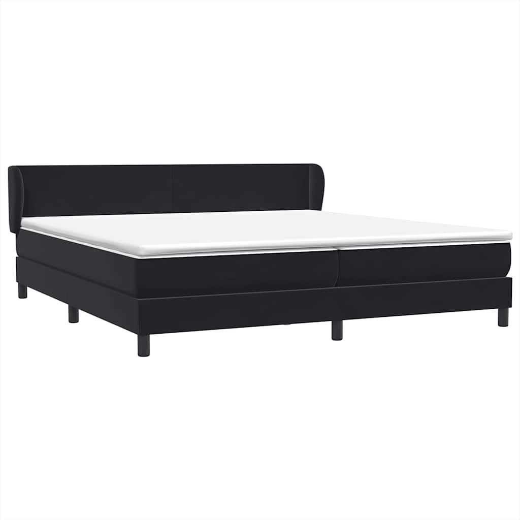 vidaXL Łóżko typu Box Spring z materacami Czarny 200x220 cm Aksamit