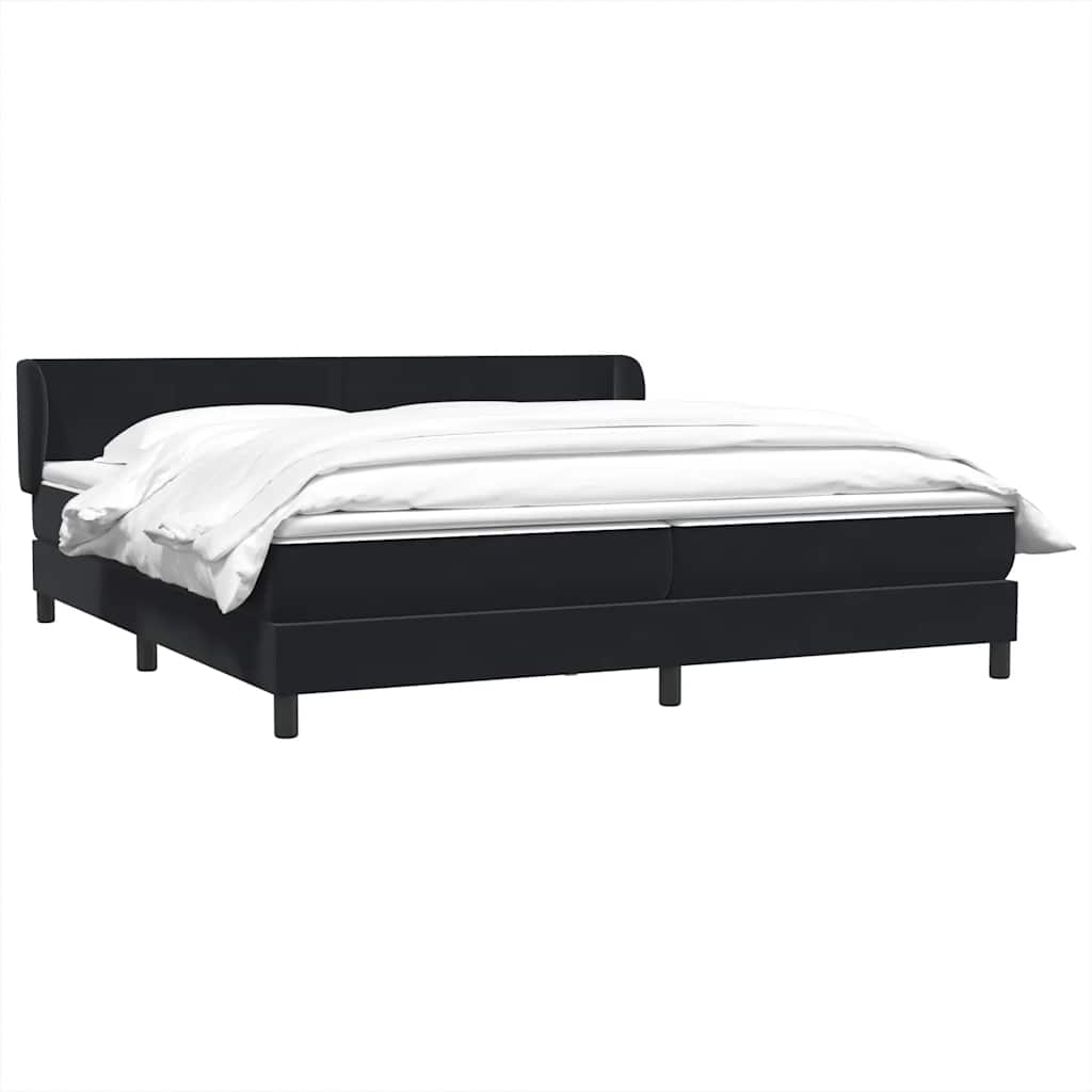 vidaXL Łóżko typu Box Spring z materacami Czarny 200x220 cm Aksamit