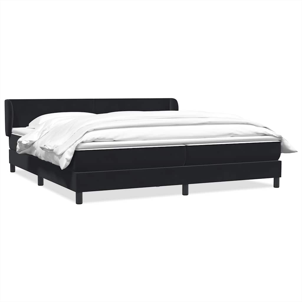 vidaXL Łóżko typu Box Spring z materacami Czarny 200x220 cm Aksamit