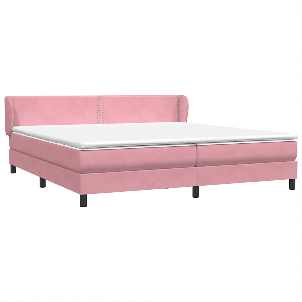 vidaXL Łóżko typu Box Spring z materacami Różowy 180x210 cm Aksamit