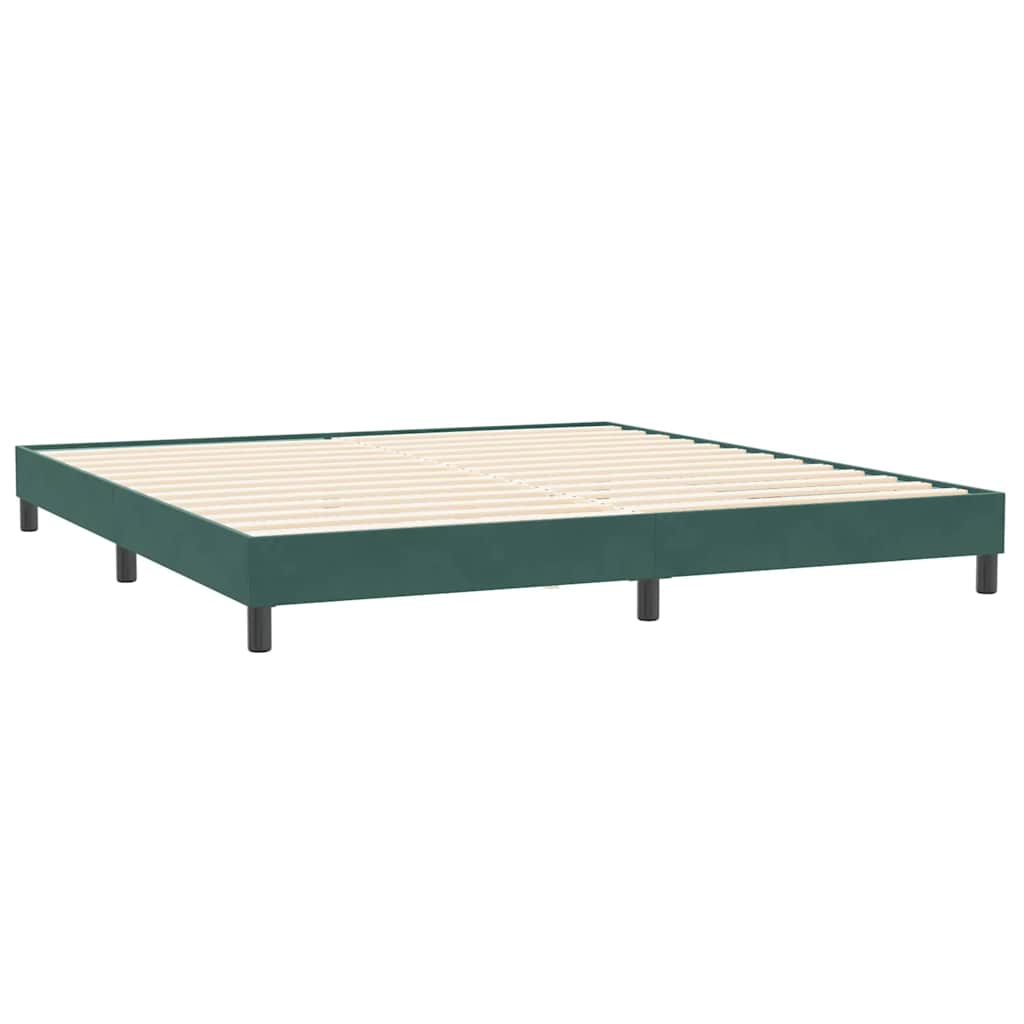 vidaXL Łóżko typu Box Spring z materacami Ciemnozielone 180x220 cm