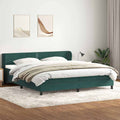 vidaXL Łóżko typu Box Spring z materacami Ciemnozielone 180x220 cm