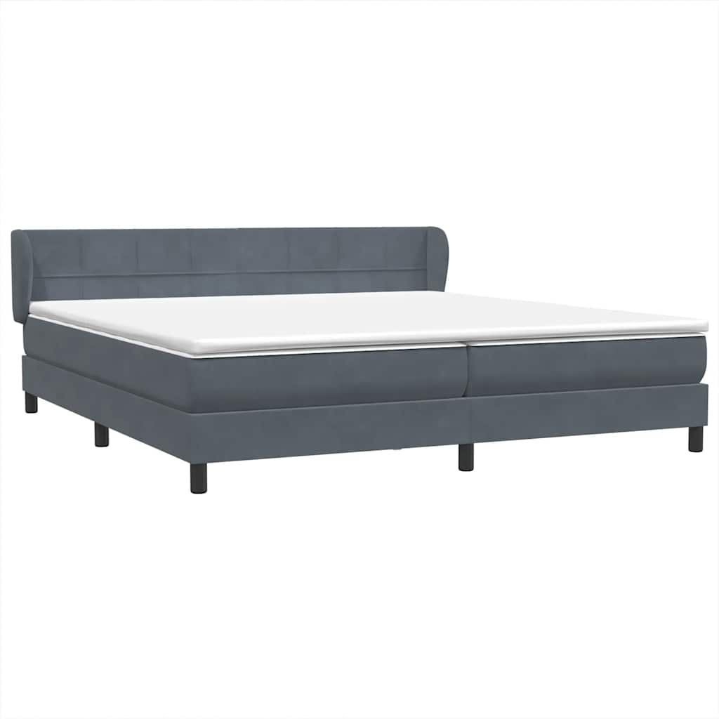 vidaXL Łóżko typu Box Spring z materacami Ciemnoszary 180x210 cm