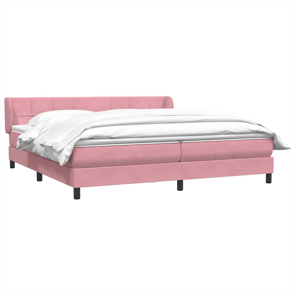 vidaXL Łóżko typu Box Spring z materacami Różowy 180x210 cm Aksamit