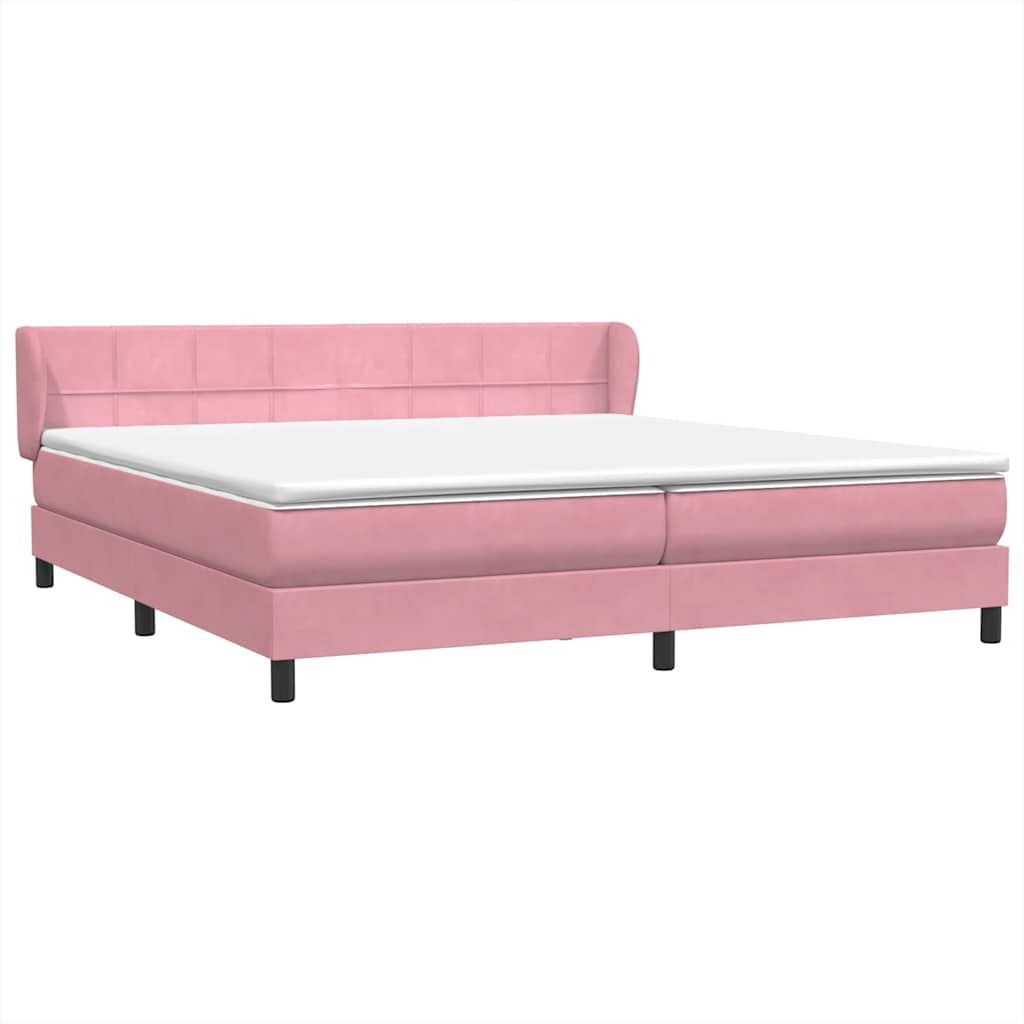 vidaXL Łóżko typu Box Spring z materacami Różowy 180x210 cm Aksamit