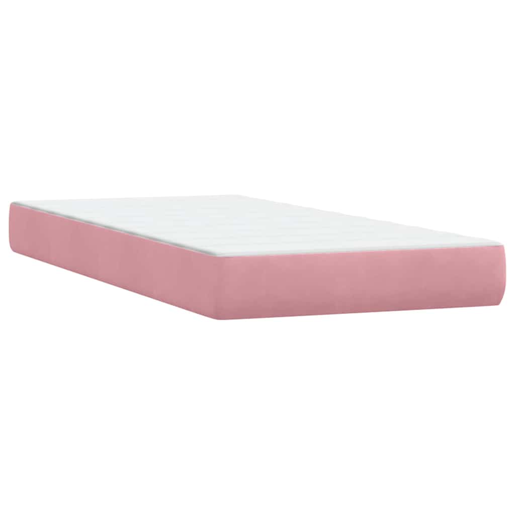 vidaXL Łóżko typu Box Spring z materacami Różowy 180x210 cm Aksamit
