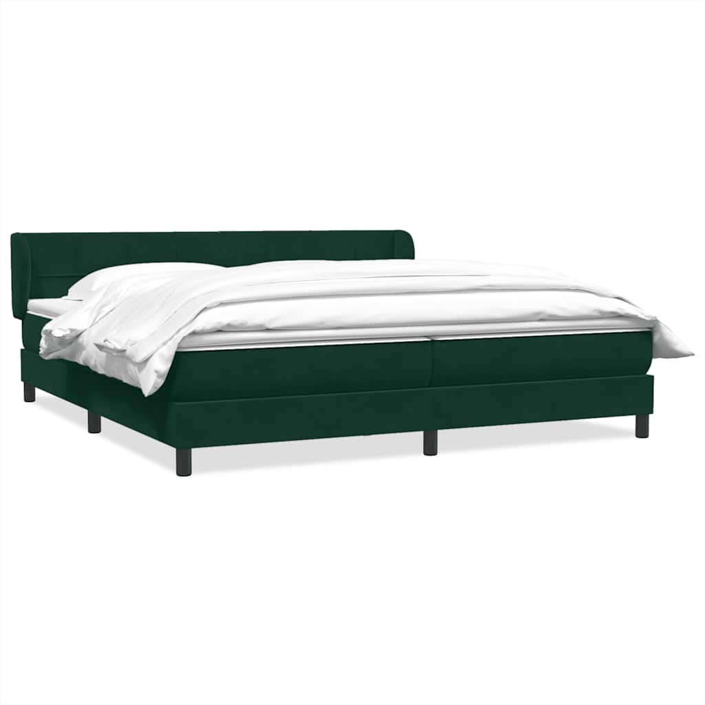 vidaXL Łóżko typu Box Spring z materacami Ciemnozielone 180x220 cm