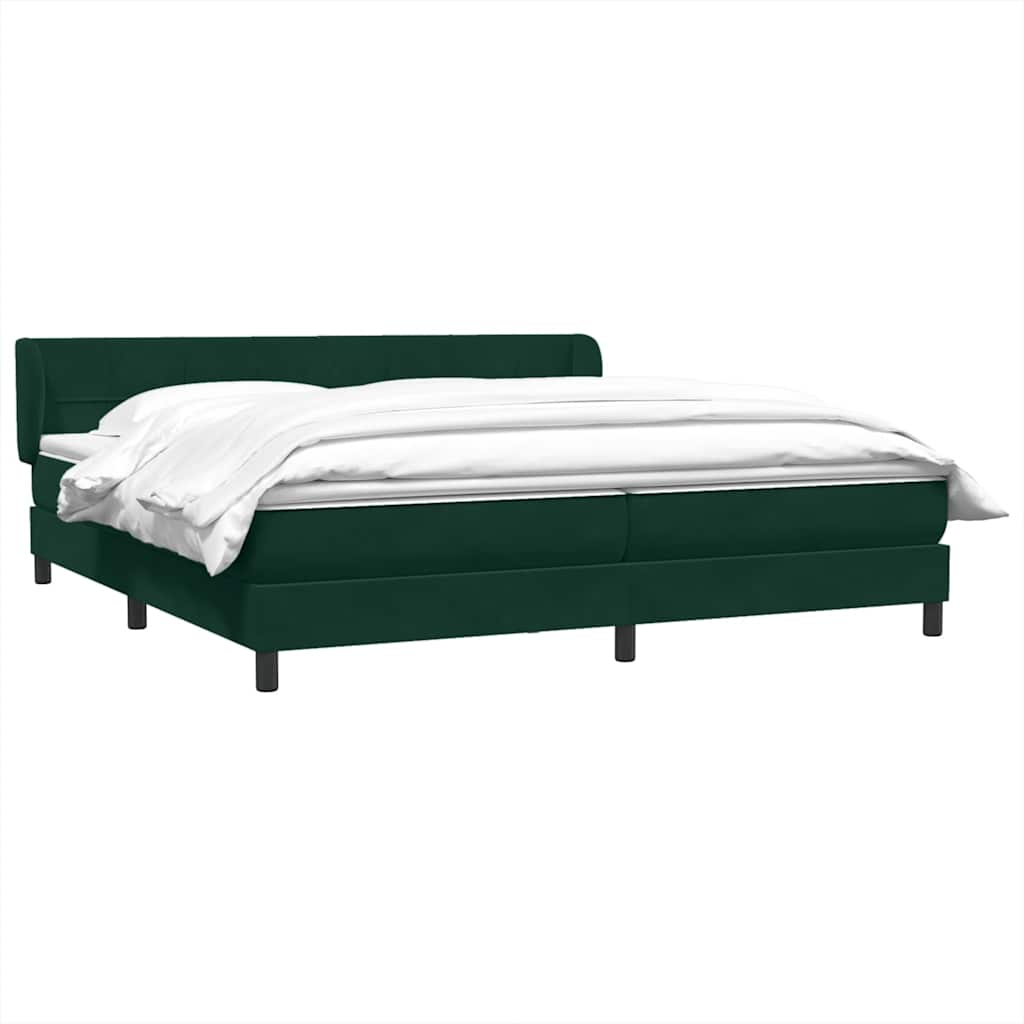 vidaXL Łóżko typu Box Spring z materacami Ciemnozielone 180x220 cm
