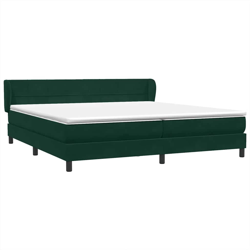 vidaXL Łóżko typu Box Spring z materacami Ciemnozielone 180x220 cm