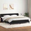 vidaXL Łóżko typu Box Spring z materacami Czarny 200x220 cm Aksamit