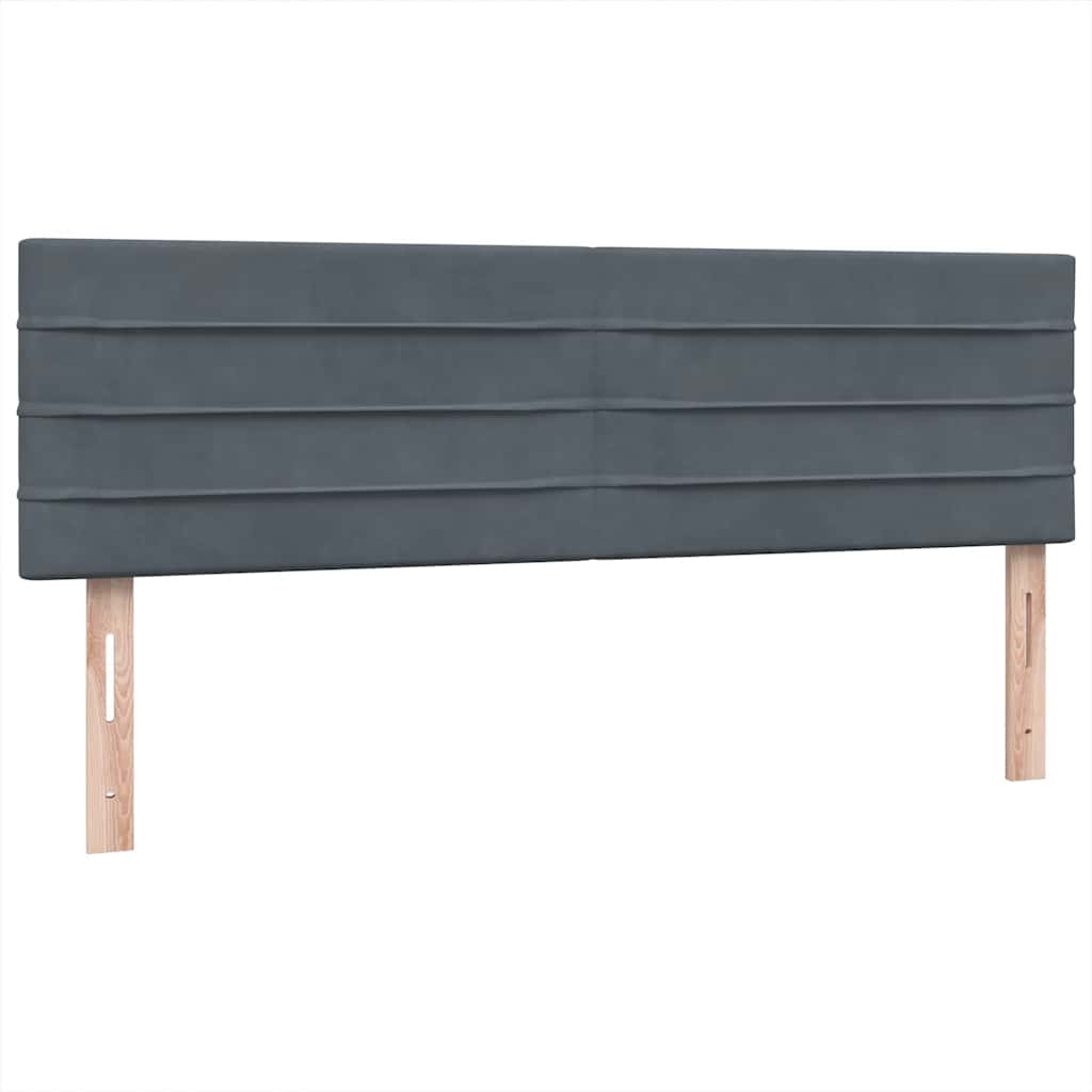 vidaXL Łóżko kontynentalne z materacem, ciemnoszare, 160x210cm aksamit