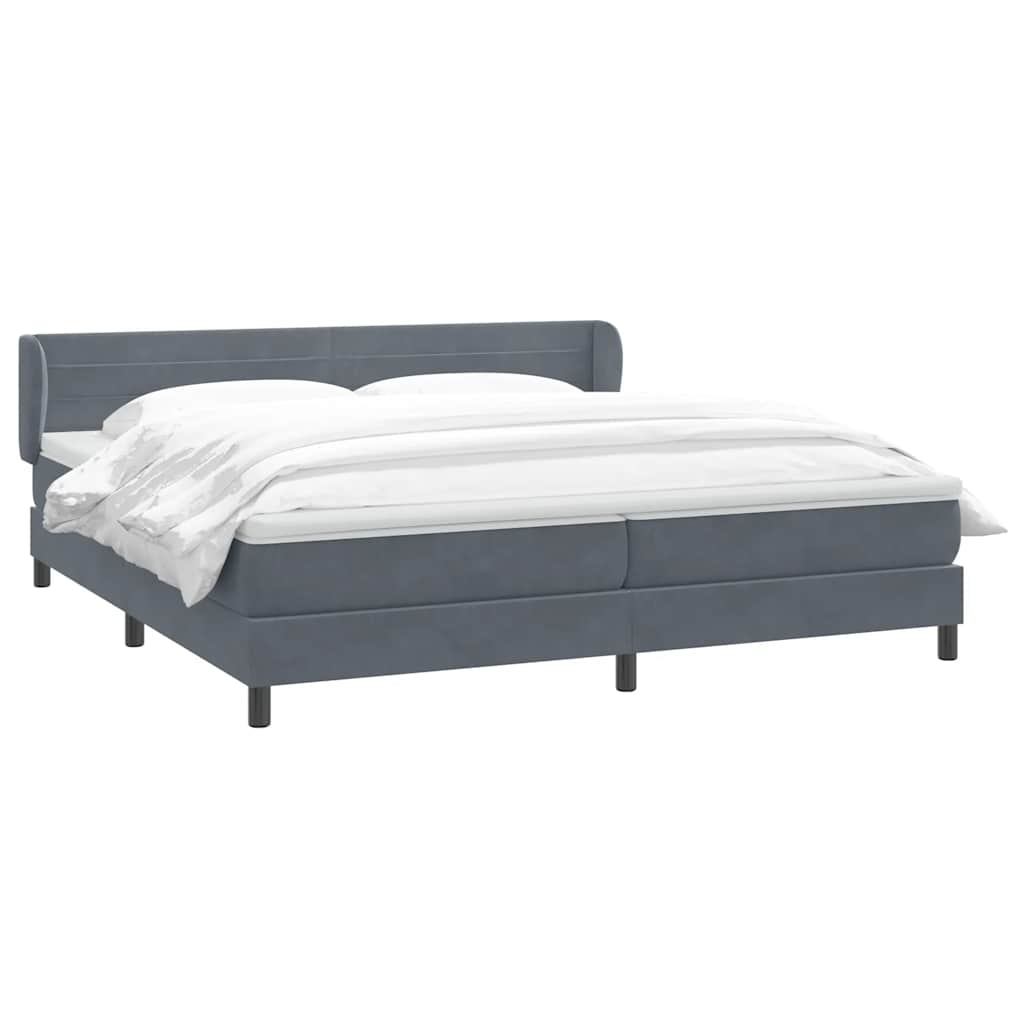 vidaXL Łóżko typu Box Spring z materacami Ciemnoszary 180x210 cm