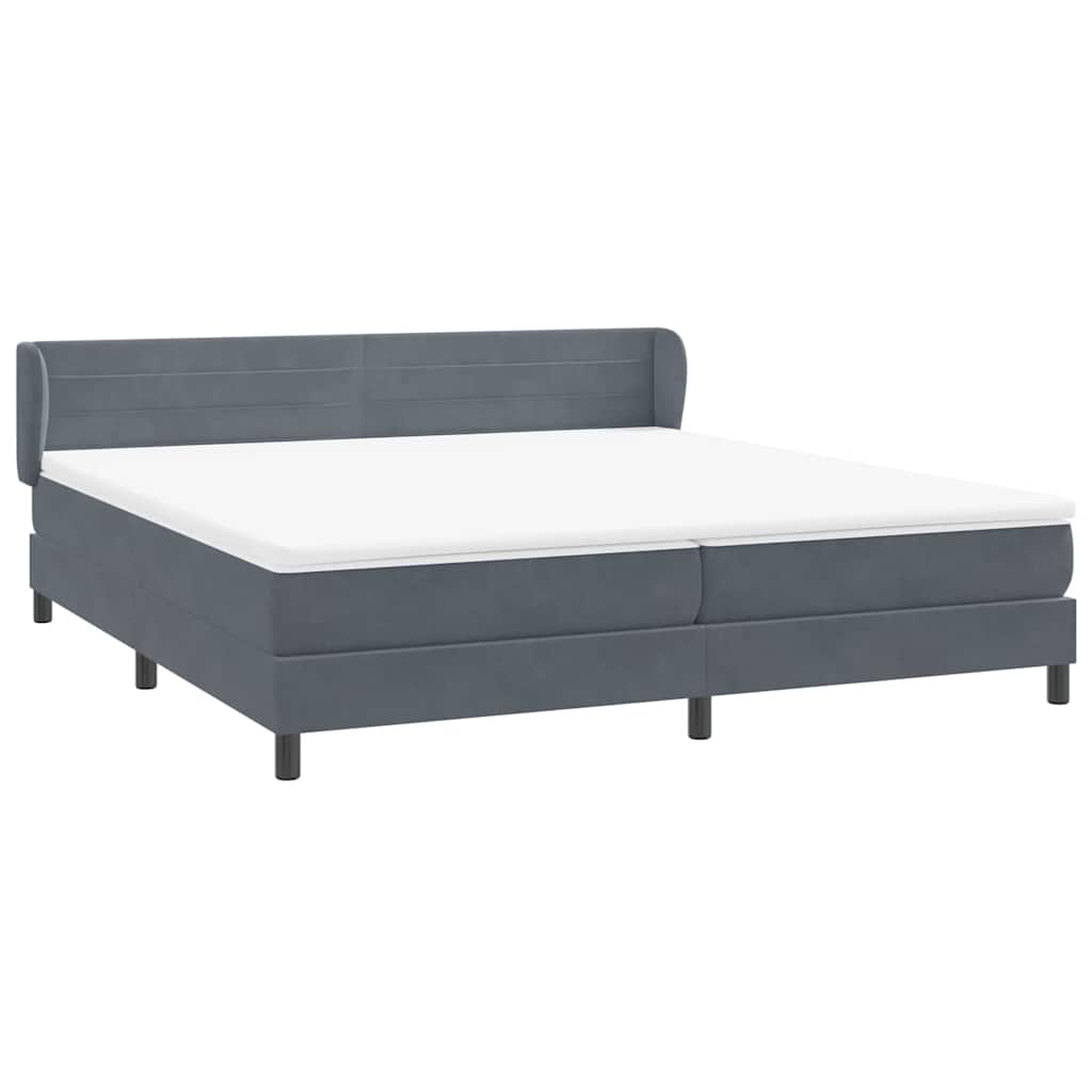 vidaXL Łóżko typu Box Spring z materacami Ciemnoszary 180x210 cm