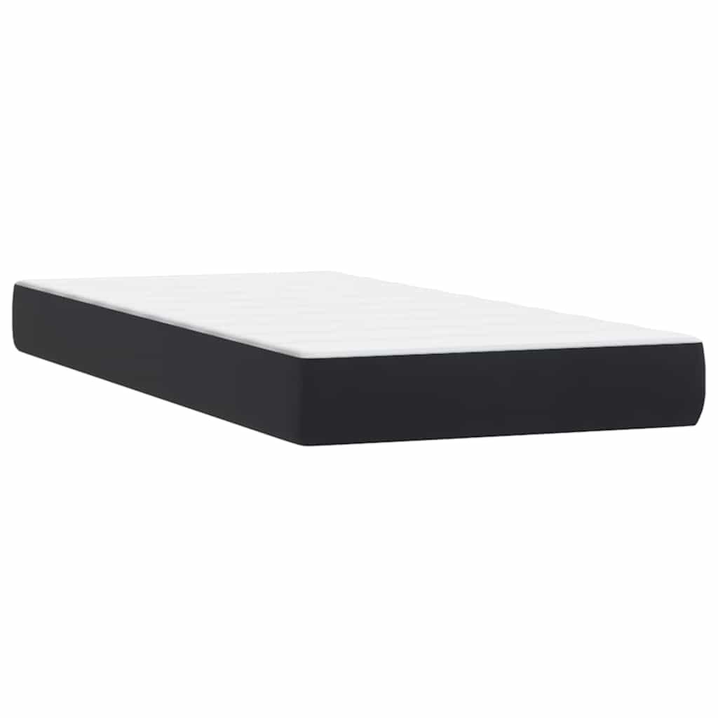 vidaXL Łóżko kontynentalne z materacem, czarne, 80x220 cm