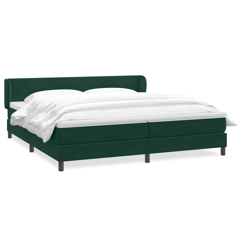 vidaXL Łóżko typu Box Spring z materacami Ciemnozielone 180x220 cm