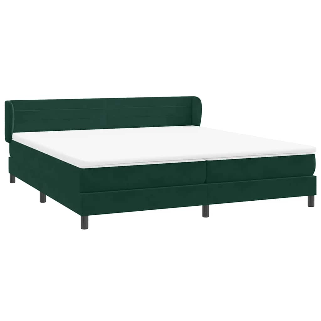 vidaXL Łóżko typu Box Spring z materacami Ciemnozielone 180x220 cm