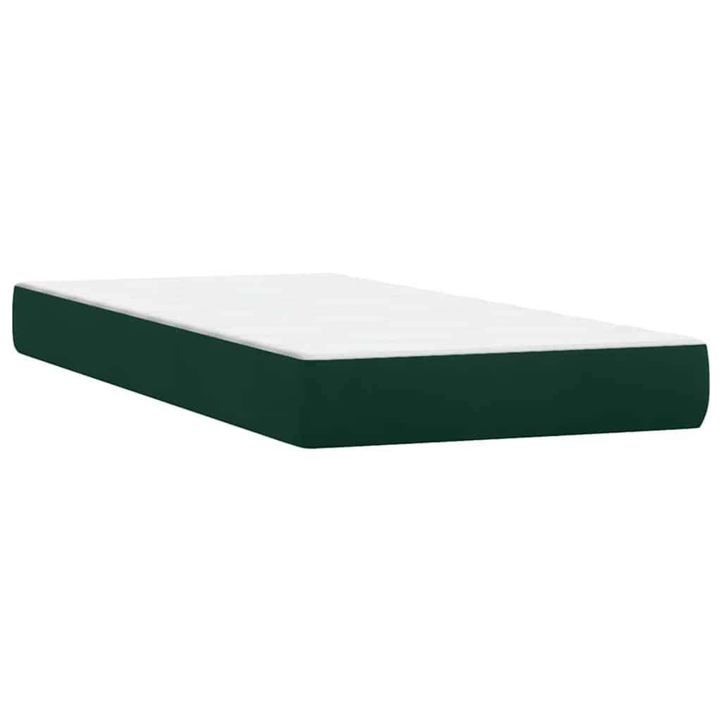 vidaXL Łóżko typu Box Spring z materacami Ciemnozielone 180x220 cm