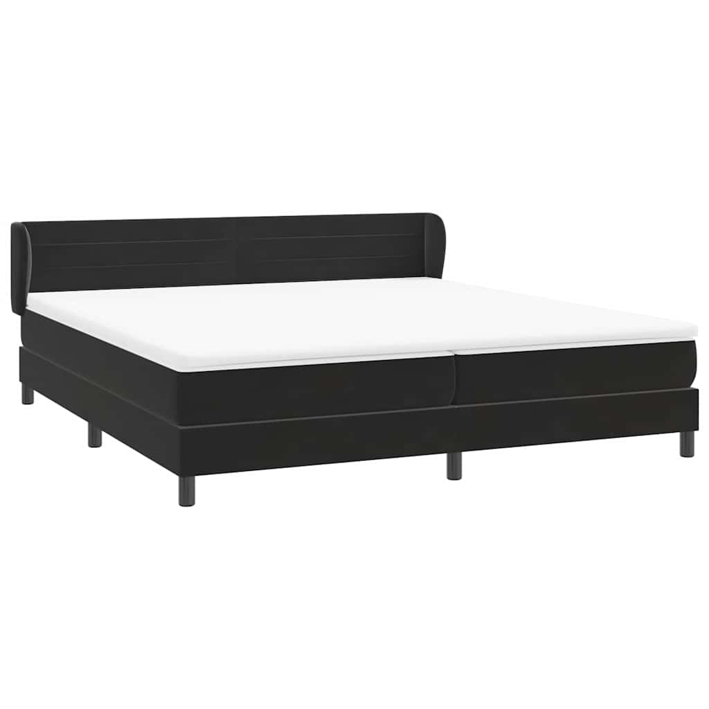 vidaXL Łóżko typu Box Spring z materacami Czarny 200x220 cm Aksamit