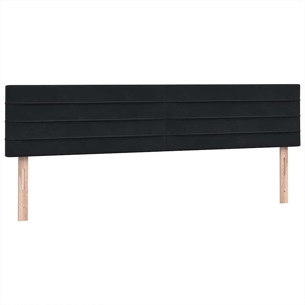 vidaXL Łóżko typu Box Spring z materacami Czarny 200x220 cm Aksamit