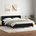 vidaXL Łóżko typu Box Spring z materacami Czarny 200x220 cm Aksamit