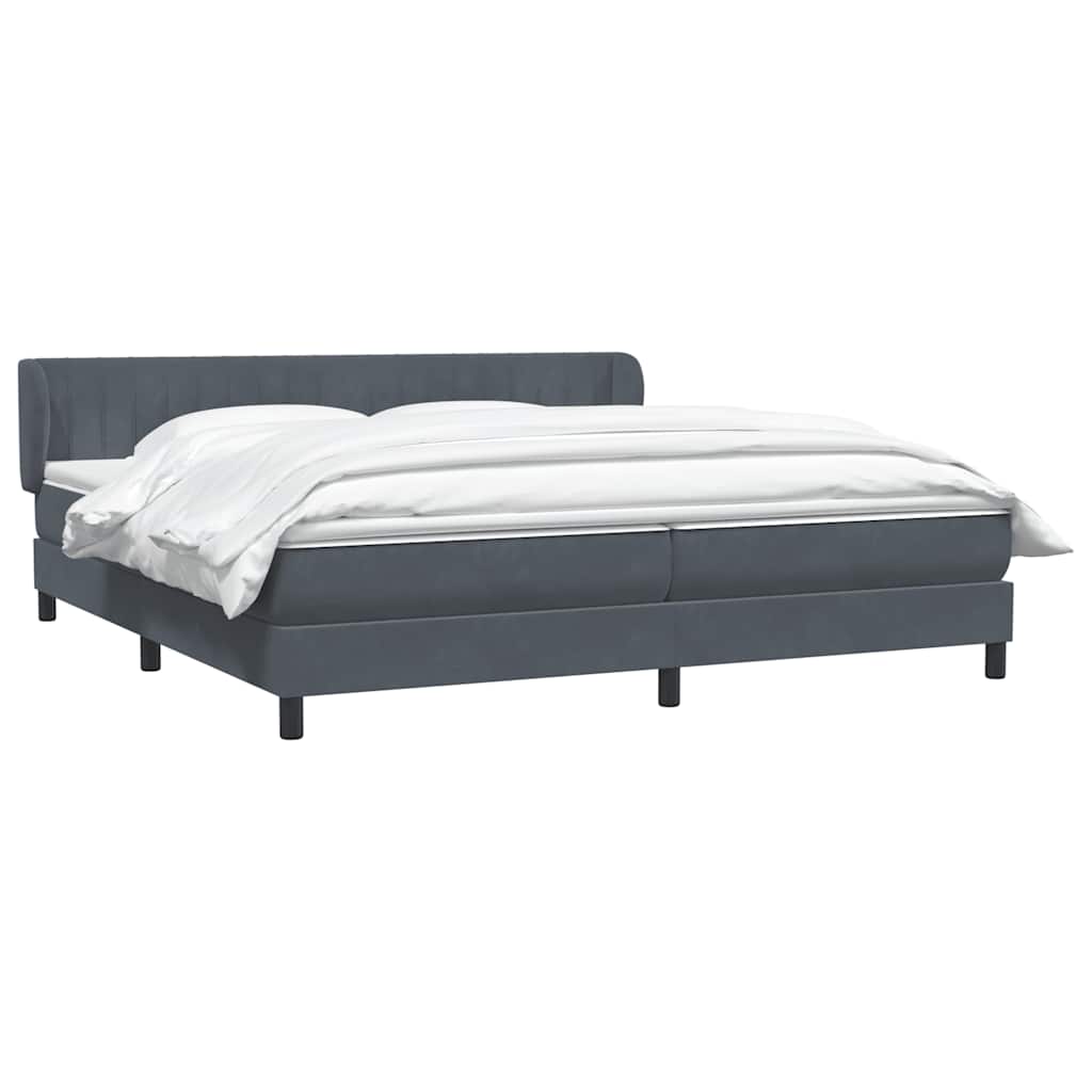 vidaXL Łóżko typu Box Spring z materacami Ciemnoszary 180x210 cm