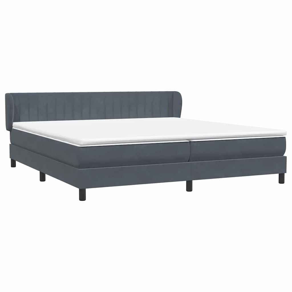 vidaXL Łóżko typu Box Spring z materacami Ciemnoszary 180x210 cm