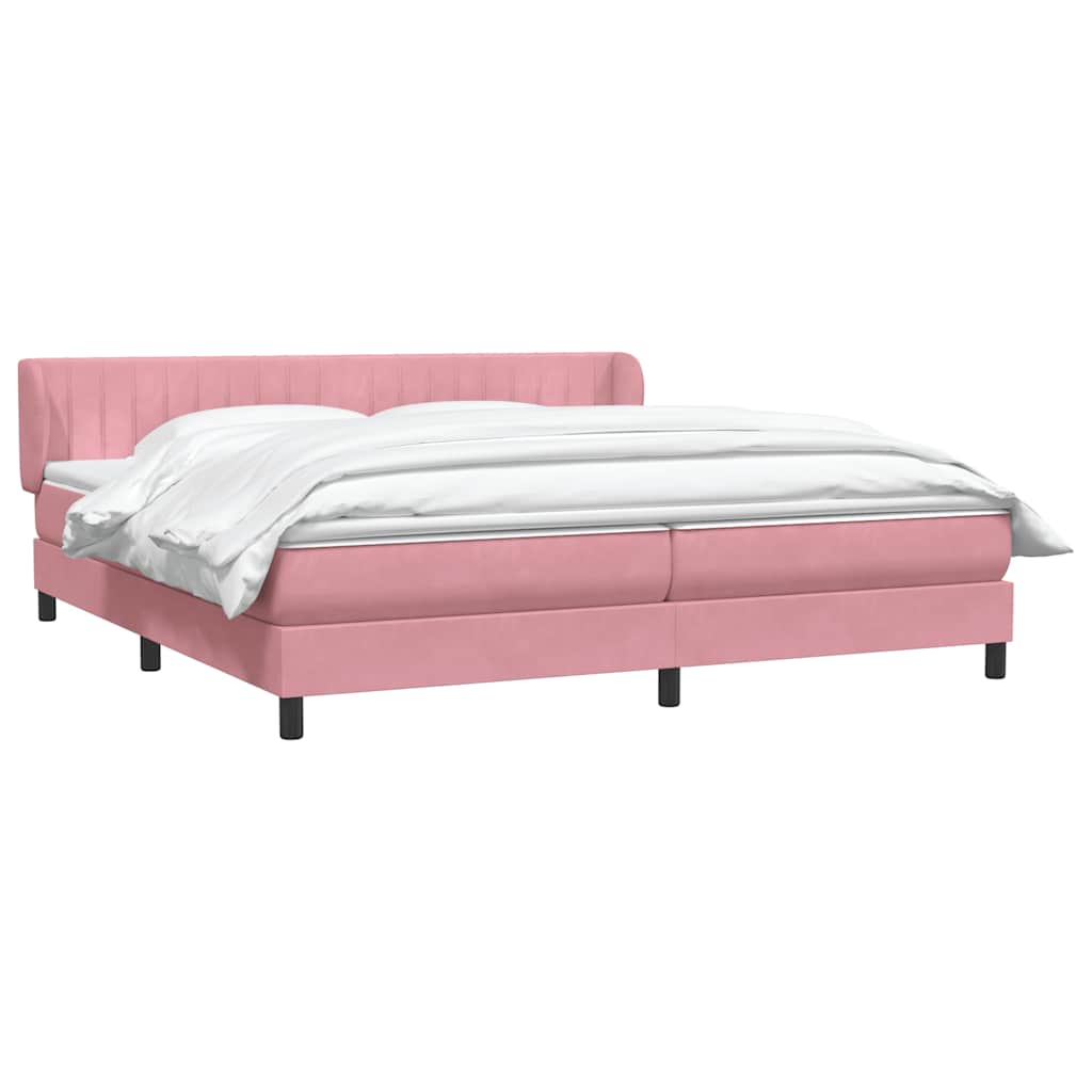 vidaXL Łóżko typu Box Spring z materacami Różowy 180x210 cm Aksamit
